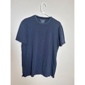 mens banana republic grey and black luxe touch striped shirt size L